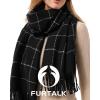 imageFURTALK Plaid Winter Scarf for Women Soft Cashmere Feel Shawls Wraps Warm Womens Large Chunky ScarvesBlack