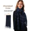imageFURTALK Plaid Winter Scarf for Women Soft Cashmere Feel Shawls Wraps Warm Womens Large Chunky ScarvesNavy