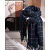 imageFURTALK Plaid Winter Scarf for Women Soft Cashmere Feel Shawls Wraps Warm Womens Large Chunky ScarvesNavy