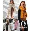 imageFURTALK Plaid Winter Scarf for Women Soft Cashmere Feel Shawls Wraps Warm Womens Large Chunky ScarvesOrange