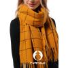 imageFURTALK Plaid Winter Scarf for Women Soft Cashmere Feel Shawls Wraps Warm Womens Large Chunky ScarvesOrange