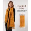 imageFURTALK Plaid Winter Scarf for Women Soft Cashmere Feel Shawls Wraps Warm Womens Large Chunky ScarvesOrange