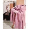 imageFURTALK Plaid Winter Scarf for Women Soft Cashmere Feel Shawls Wraps Warm Womens Large Chunky ScarvesPink