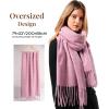 imageFURTALK Plaid Winter Scarf for Women Soft Cashmere Feel Shawls Wraps Warm Womens Large Chunky ScarvesPink