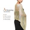 imageFURTALK Shawl Wraps for Women Silver Shawls and Wraps for Evening Dresses Sparkling Wedding Party Shawl GiftGold