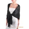 imageFURTALK Shawls and Wraps for Evening Dresses Sparkly Soft Wedding Party Bridesmaid Scarves for WomenBlack