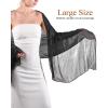 imageFURTALK Shawls and Wraps for Evening Dresses Sparkly Soft Wedding Party Bridesmaid Scarves for WomenBlack