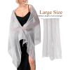 imageFURTALK Shawls and Wraps for Evening Dresses Sparkly Soft Wedding Party Bridesmaid Scarves for WomenGrey
