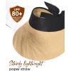 imageFURTALK Straw Sun Visor Hats for Women Summer Beach Sun Hat Packable UPF 80 Sun Protection Travel Hat with Big Tie