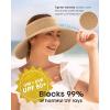 imageFURTALK Straw Sun Visor Hats for Women UPF 80 Wide Brim Pontytail Summer Beach HatsKhakiblackmix Beige