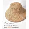 imageFURTALK Summer Straw Beach Sun Hats for Women UPF 50 Floppy Wide Brim Travel Bucket Hat Foldable PackableKhaki