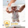 imageFURTALK Sun Hat for Baby Girls Toddler Summer Beach Hats with Wide Brim Cotton Sun Protection Travel EssentialsWhitepink