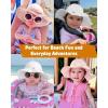 imageFURTALK Sun Hat for Baby Girls Toddler Summer Beach Hats with Wide Brim Cotton Sun Protection Travel EssentialsWhitepink