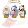 imageFURTALK Sun Hat for Baby Girls Toddler Summer Beach Hats with Wide Brim Cotton Sun Protection Travel EssentialsWhitepink