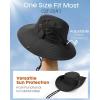 imageFURTALK Sun Hats for Men Fishing Hat UPF 80 Foldable Wide Brim Outdoor Hiking Beach Summer HatsBlack