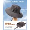 imageFURTALK Sun Hats for Men Fishing Hat UPF 80 Foldable Wide Brim Outdoor Hiking Beach Summer HatsDark Grey