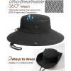 imageFURTALK Sun Hats for Men Women Fishing Hat UPF 80 Breathable Wide Brim Hiking Summer UV Protection Bucket HatsBlack