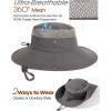 imageFURTALK Sun Hats for Men Women Fishing Hat UPF 80 Breathable Wide Brim Hiking Summer UV Protection Bucket HatsDark Grey