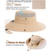 imageFURTALK Sun Hats for Men Women Fishing Hat UPF 80 Breathable Wide Brim Hiking Summer UV Protection Bucket HatsKhaki