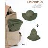 imageFURTALK Sun Hats for Men Women Packable Wide Brim Summer UV Protective Bucket Hat UPF 50 Hat for Fishing HikingArmy Green