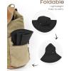 imageFURTALK Sun Hats for Men Women Packable Wide Brim Summer UV Protective Bucket Hat UPF 50 Hat for Fishing HikingBlack