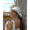 imageFURTALK Sun Hats for Women Ponytail UPF 50 Beach Summer Hat Wide Brim Packable Cowboy HatLight Grey