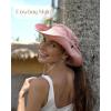 imageFURTALK Sun Hats for Women Ponytail UPF 50 Beach Summer Hat Wide Brim Packable Cowboy HatPink