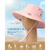 imageFURTALK Sun Hats for Women Ponytail UPF 50 Beach Summer Hat Wide Brim Packable Cowboy HatPink