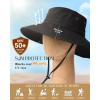 imageFURTALK Sun Hats for Women Ponytail UPF 50 Beach Summer Hat Wide Brim Packable Cowboy HatPure Black