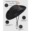 imageFURTALK Sun Hats for Women Ponytail UPF 50 Beach Summer Hat Wide Brim Packable Cowboy HatPure Black