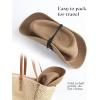 imageFURTALK Sun Hats for Women Summer Wide Brim UV UPF 80 Panama Fedora Foldable Packable Straw Beach HatCoffee Brown