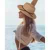 imageFURTALK Sun Hats for Women Summer Wide Brim UV UPF 80 Panama Fedora Foldable Packable Straw Beach HatCoffee Brown