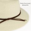 imageFURTALK Sun Hats for Women Summer Wide Brim UV UPF 80 Panama Fedora Foldable Packable Straw Beach HatIvory