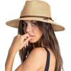 imageFURTALK Sun Hats for Women Summer Wide Brim UV UPF 80 Panama Fedora Foldable Packable Straw Beach HatKhaki