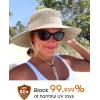 imageFURTALK Sun Hats for Women with Ponytail Hole Beach Hiking Summer Wide Brim Outdoor UV Protection Packable Bucket Safari HatBeige