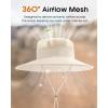 imageFURTALK Sun Hats for Women with Ponytail Hole Beach Hiking Summer Wide Brim Outdoor UV Protection Packable Bucket Safari HatBeige
