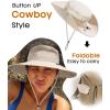 imageFURTALK Sun Hats for Women with Ponytail Hole Beach Hiking Summer Wide Brim Outdoor UV Protection Packable Bucket Safari HatBeige