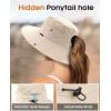 imageFURTALK Sun Hats for Women with Ponytail Hole Beach Hiking Summer Wide Brim Outdoor UV Protection Packable Bucket Safari HatBeige