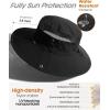 imageFURTALK Sun Hats for Women with Ponytail Hole Beach Hiking Summer Wide Brim Outdoor UV Protection Packable Bucket Safari HatBlack