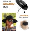 imageFURTALK Sun Hats for Women with Ponytail Hole Beach Hiking Summer Wide Brim Outdoor UV Protection Packable Bucket Safari HatBlack