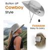imageFURTALK Sun Hats for Women with Ponytail Hole Beach Hiking Summer Wide Brim Outdoor UV Protection Packable Bucket Safari HatGrey