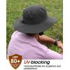 imageFURTALK Sun Hats for Women with Ponytail Hole Men Beach Hiking UPF 80 Foldable Hiking Summer UV Protection Bucket HatsDark Grey