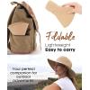 imageFURTALK Sun Hats for Women with Ponytail Hole Men Beach Hiking UPF 80 Foldable Hiking Summer UV Protection Bucket HatsKhaki