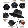 imageFURTALK Sun Hats for Women with Ponytail Hole Wide Brim Beach Bucket Hat UPF 50 Fishing Hiking Outdoor HatsBlack