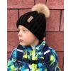 imageFURTALK Toddler Beanie Satin Lined Baby Boys Girls Winter Hats Pom Pom Beanies for KidsBlack