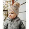 imageFURTALK Toddler Beanie Satin Lined Baby Boys Girls Winter Hats Pom Pom Beanies for KidsKhaki