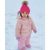 imageFURTALK Toddler Beanie Satin Lined Baby Boys Girls Winter Hats Pom Pom Beanies for KidsRose Red