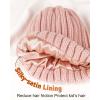 imageFURTALK Toddler Beanie Satin Lined Baby Boys Girls Winter Hats Pom Pom Beanies for KidsTender Pink