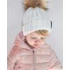 imageFURTALK Toddler Beanie Satin Lined Baby Boys Girls Winter Hats Pom Pom Beanies for KidsWhite