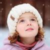 imageFURTALK Toddler Beanie Satin Lined Baby Boys Girls Winter Hats Pom Pom Beanies for KidsWhite